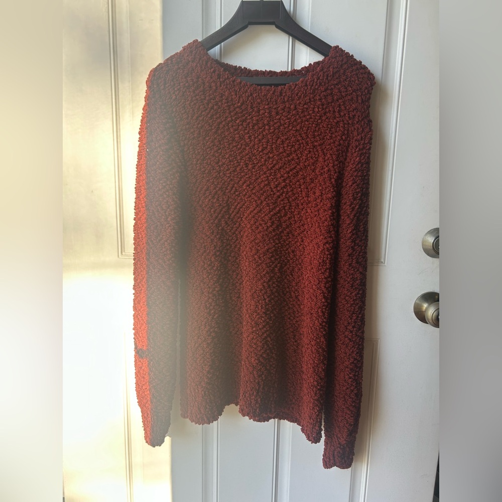 Zenana Textured Burgundy Oversized Sweater